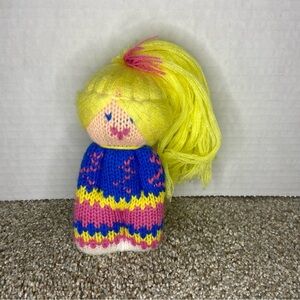 Vintage Creata Knit Doll‎ Plush Knitted Blond Girl Stuffed 1988